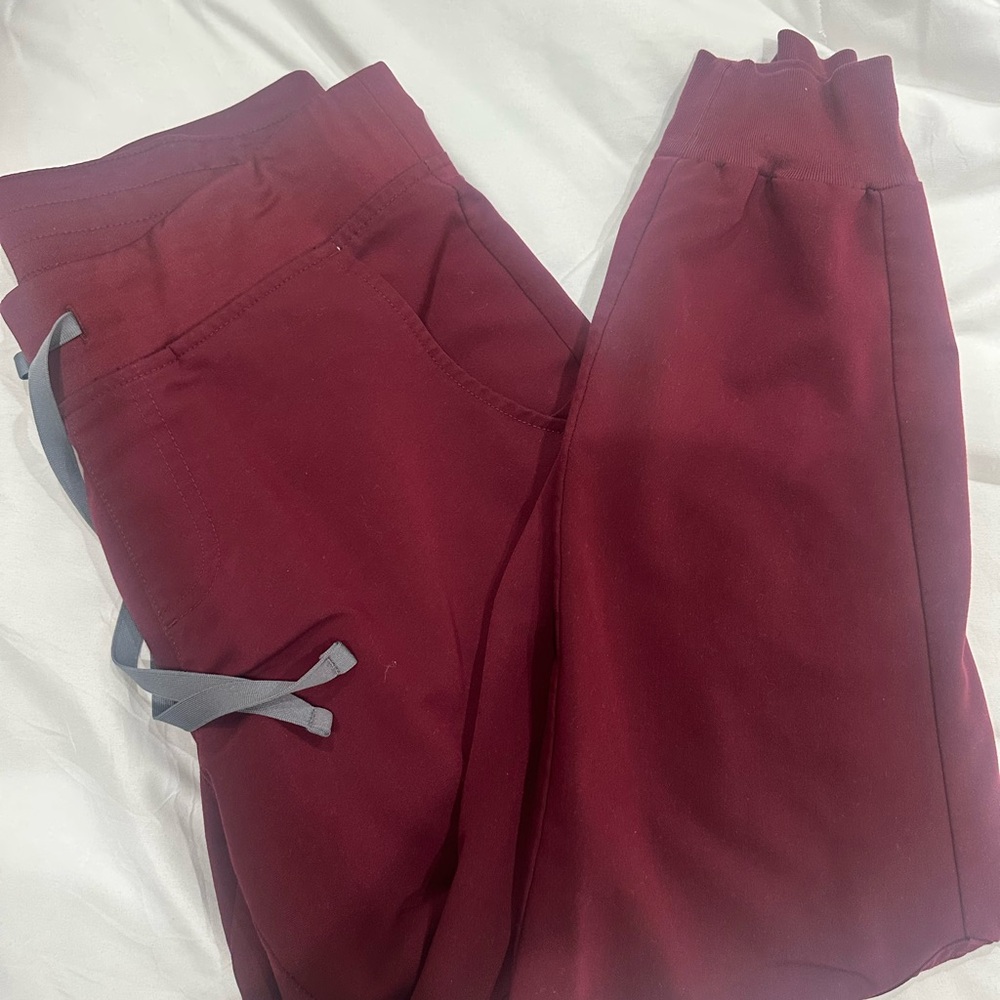 Maroon Drawstring Jogger Pants